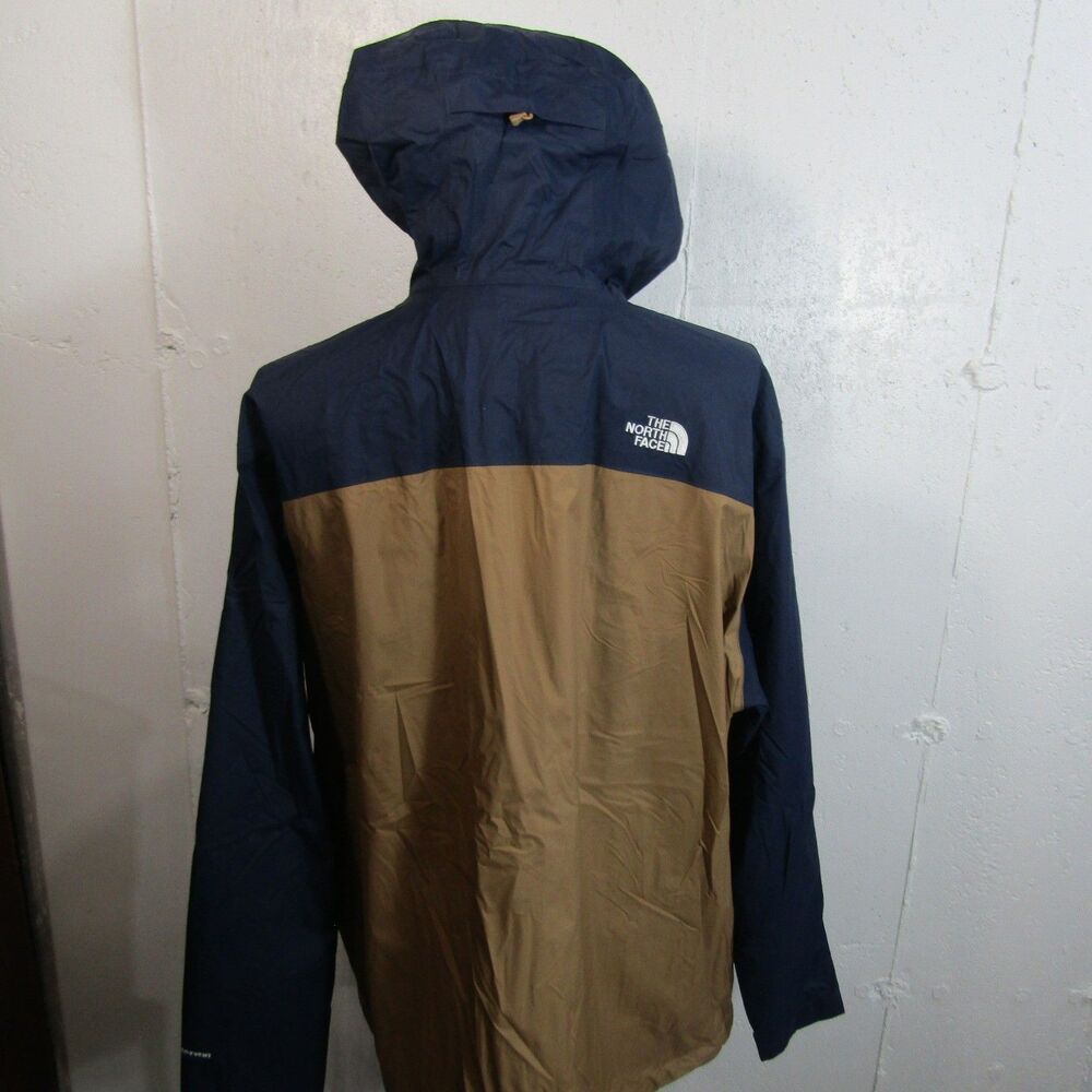 The North Face Men's XXXL DryVent Hooded Rain Jacket Navy Blue Tan Block - Picture 7 of 10